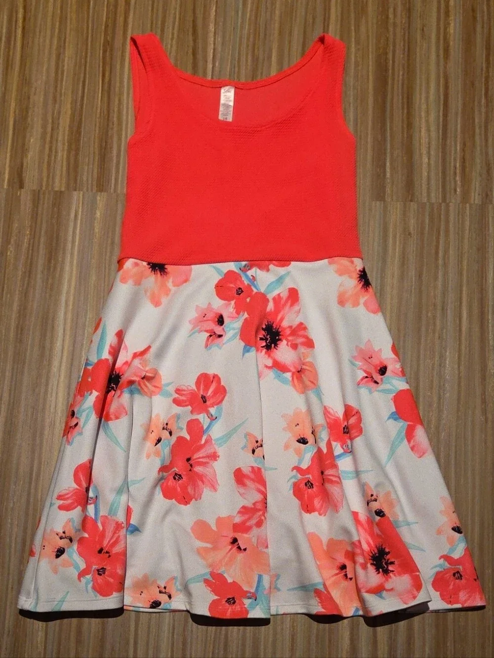 Justice Coral Tank Floral Skater Dress